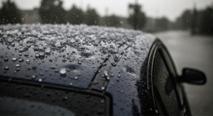 A vehicle with hail damage
